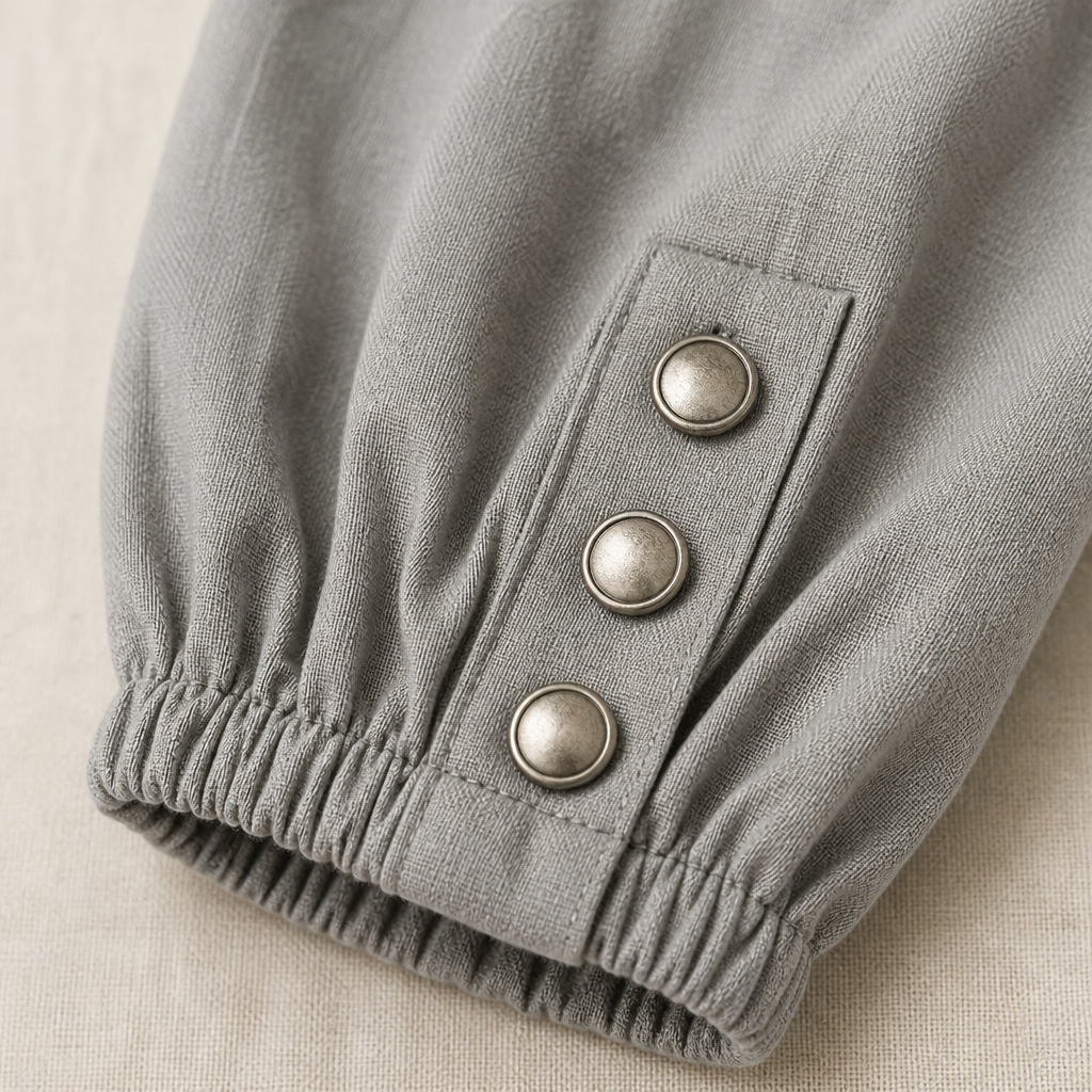 LunaEase™ – Cropped Soft Cotton-Linen Pants with Buttoned Cuffs