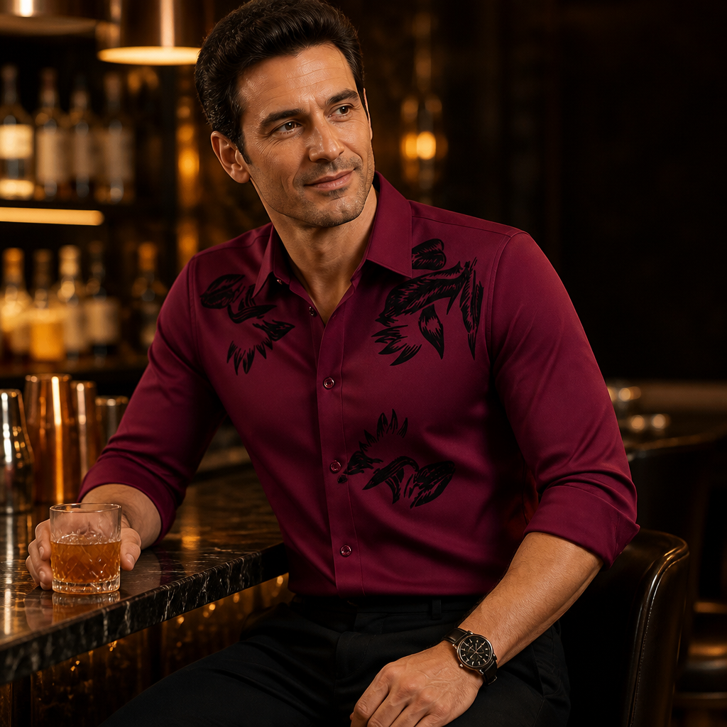 VulcanTherm™ – Brushstroke-Patterned Slim-Fit Fleece-Lined Shirt