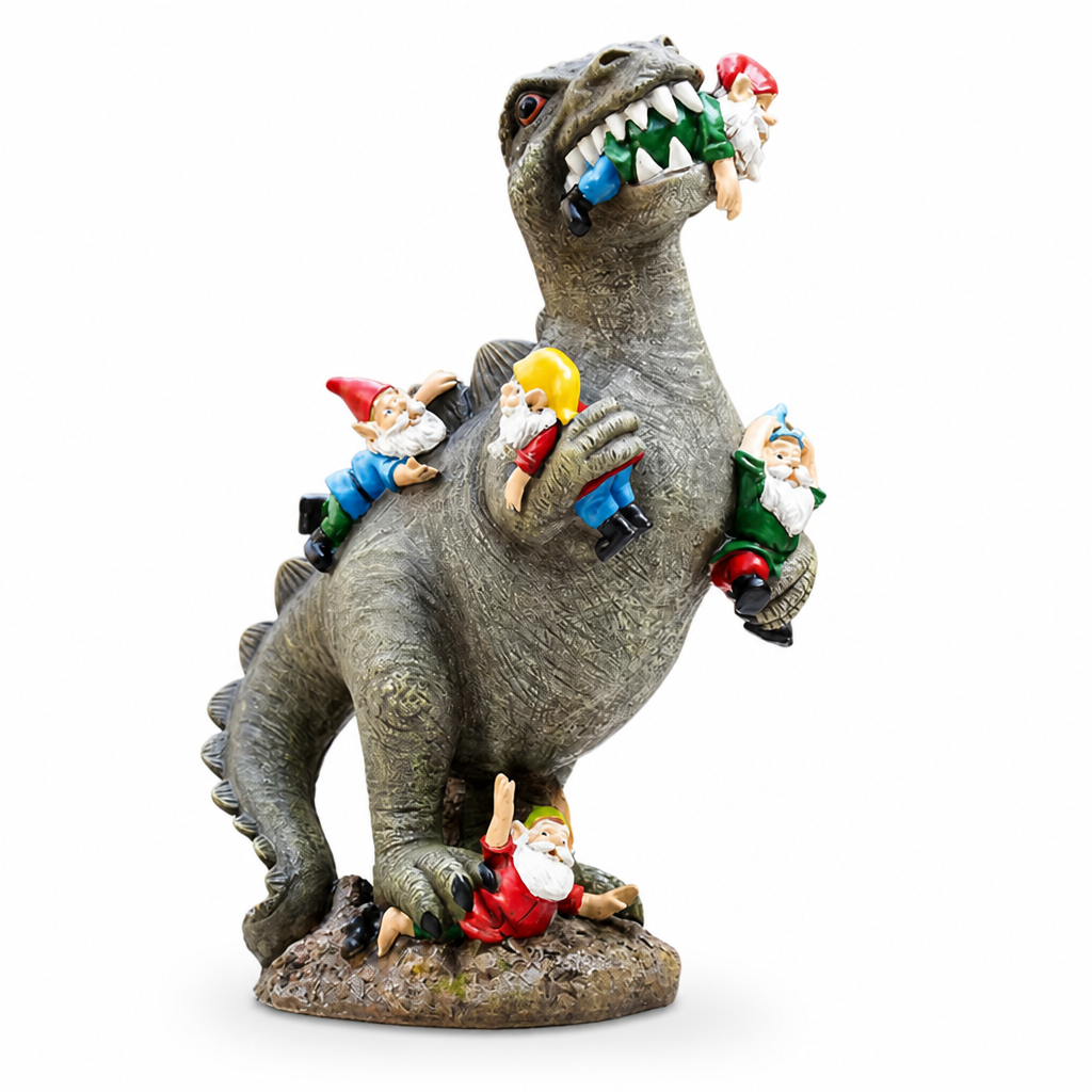 Weatherproof & UV-Resistant Hand-Painted T-Rex Garden Statue
