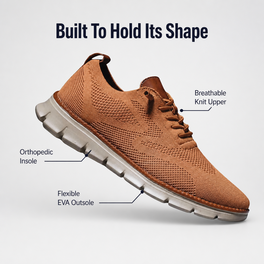 StrideAura™ – Breathable Knit Walking Shoes with Orthopedic Arch Support