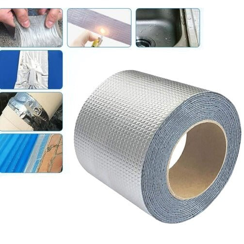 Waterproof Butyl Rubber Tape with Aluminum Foil for Cold Weather, 5m Roll