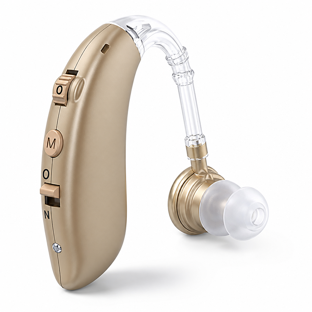 Rechargeable 80-Hour Noise-Cancelling Behind-the-Ear Hearing Aid