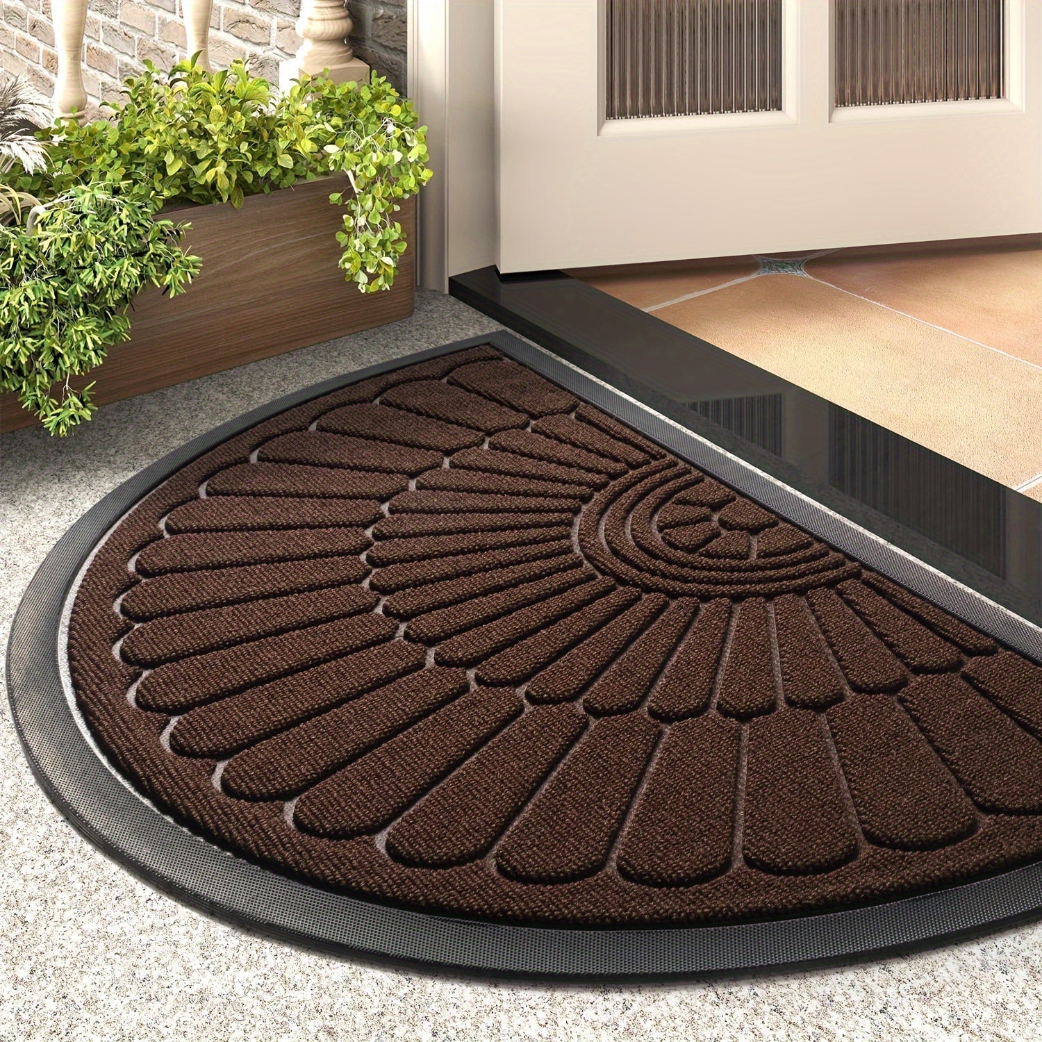 Non-Slip Half-Circle Rubber Mat – Suitable for Indoor and Outdoor