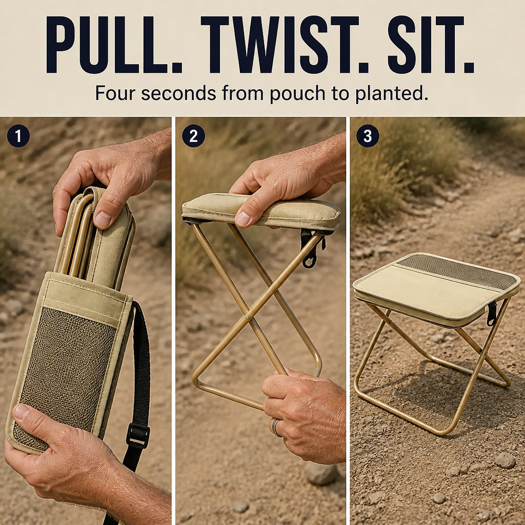 TerraSeat™ — Tote a 330 lb Seat That Collapses Into Your Daypack