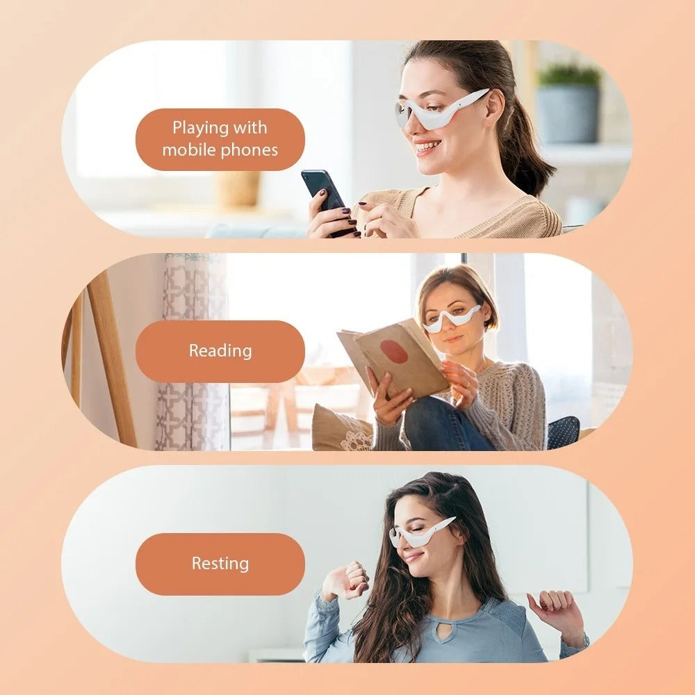 Eye Massager with Four Modes and Red Light for Wearable Relaxation