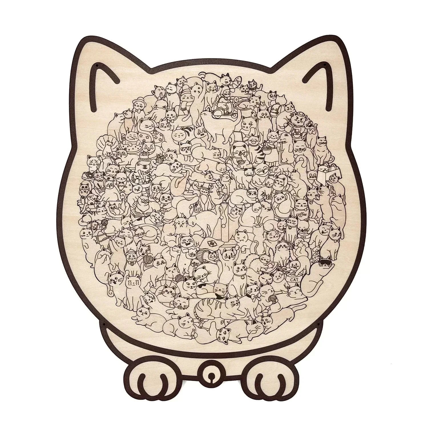 WhiskerCraft™ Wooden Puzzle — Melt Stress Away with Every Satisfying Click and Create Calm Cat Art