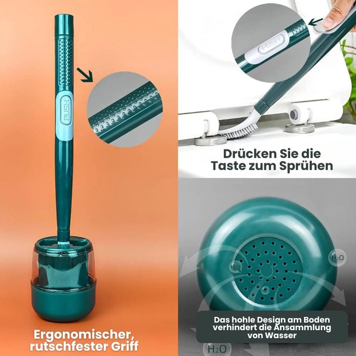 Wall-Mounted Toilet Brush with Integrated Spray Feature