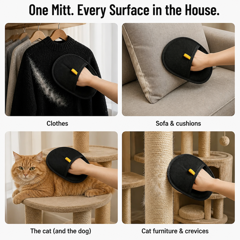 FurEase™ — Gather Pet Hair in One Strip to Easily Pinch Off
