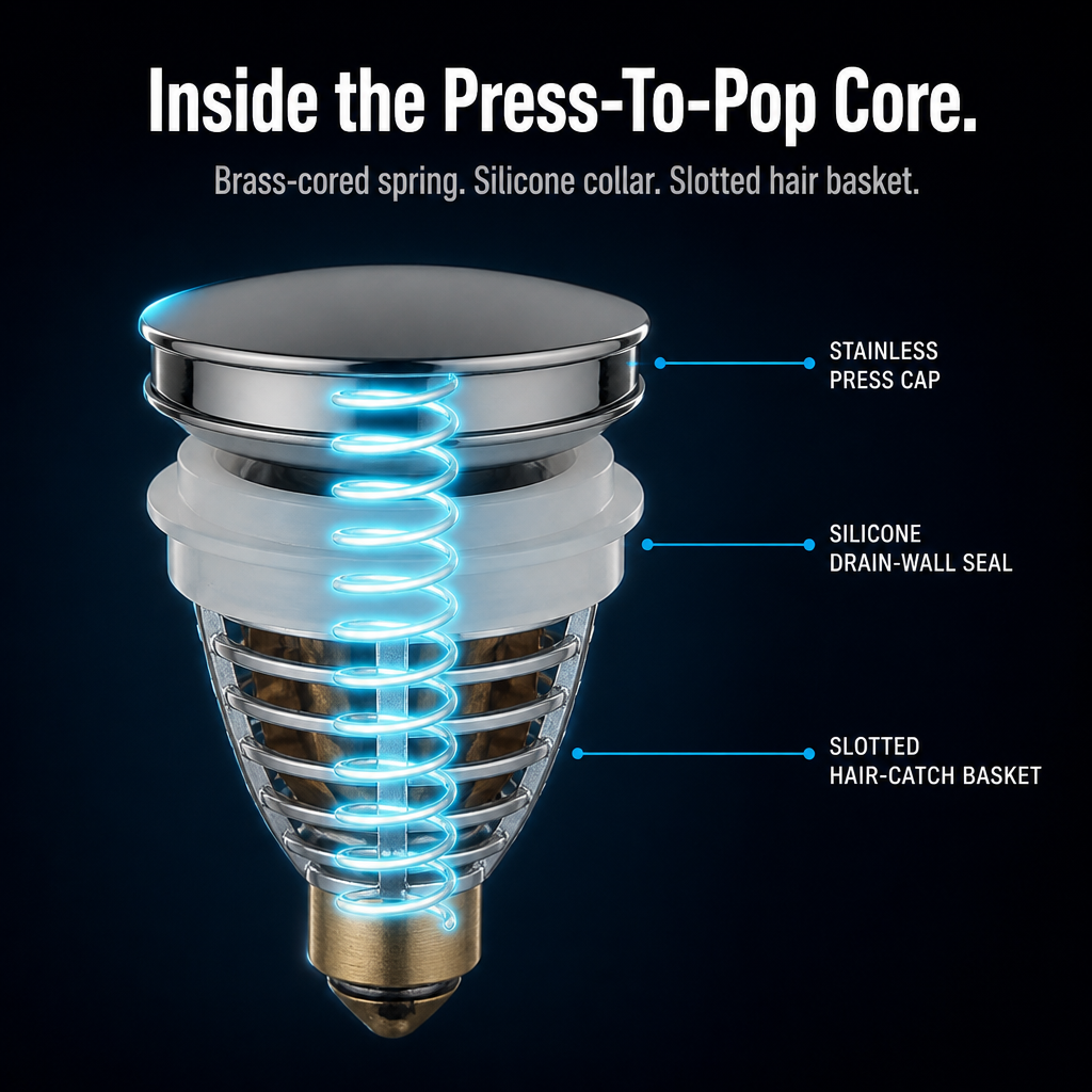 AquaSealPro™ — Catch Hair, Seal Drains, Clean with a Single Press