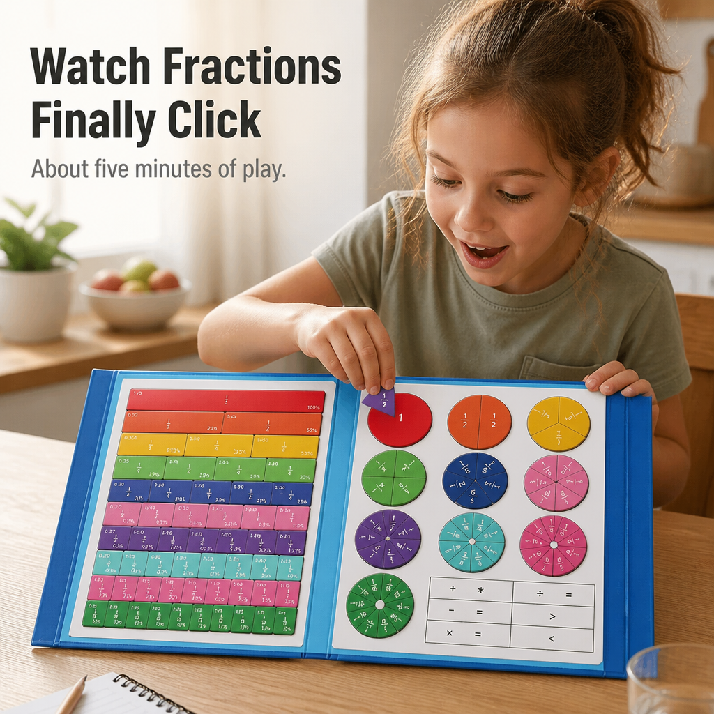 FractionSense™ — Let Fractions Finally Click Using Magnetic Pieces Kids Truly Handle