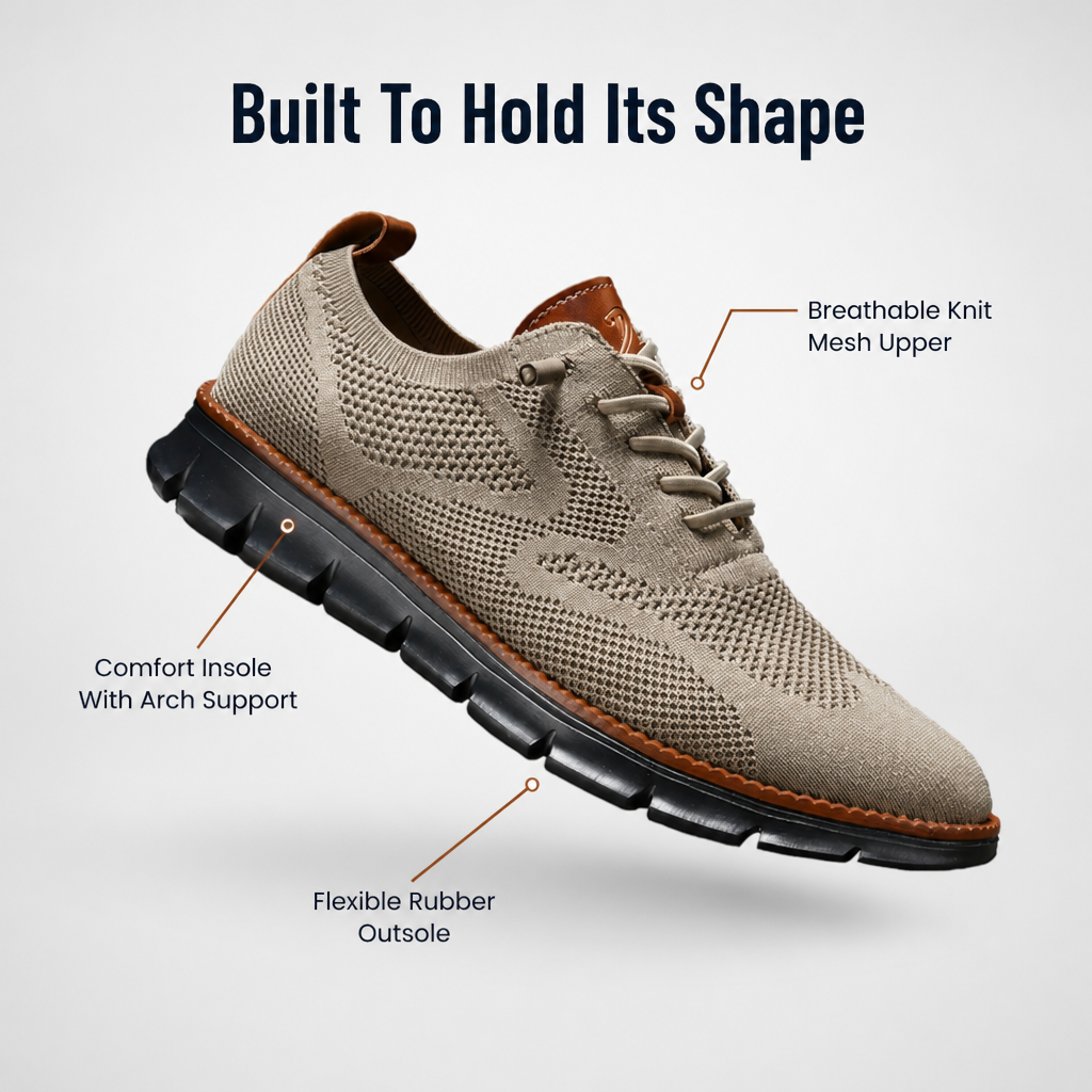 StrideAura™ – Breathable Knit Walking Shoes with Orthopedic Arch Support