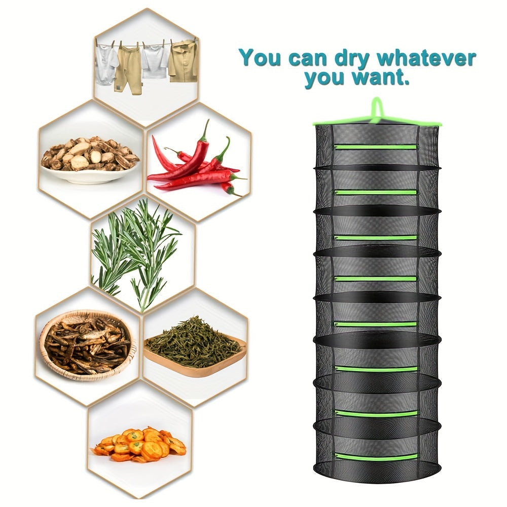 Foldable 6-Tier Drying Rack with Mesh for Seeds and Herbs
