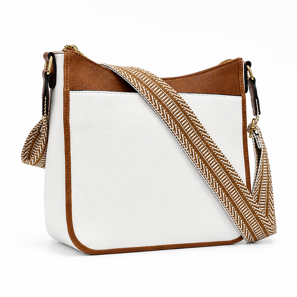 Durable PU Leather Multi-Compartment Crossbody Bag