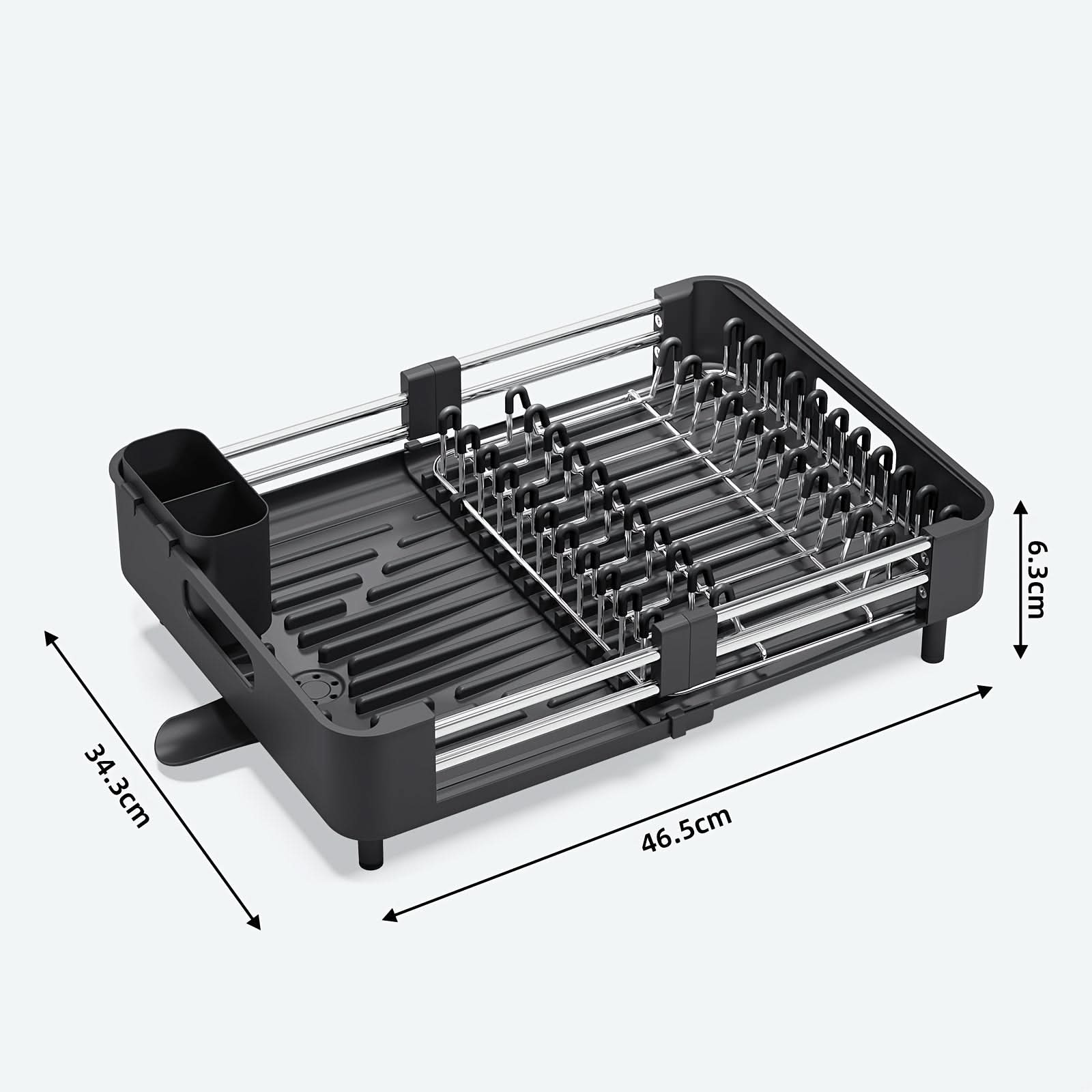 Expandable Dish Drying Rack with Drainage Spout