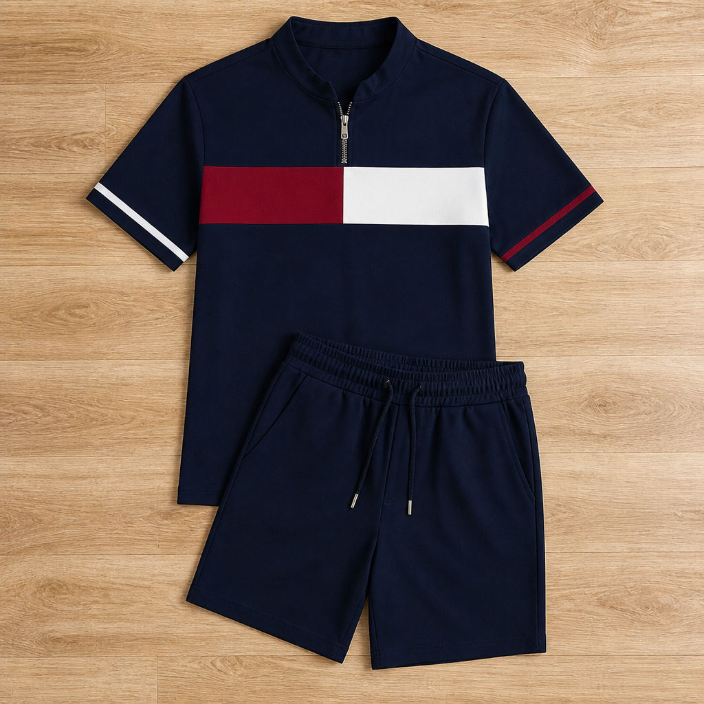 Zip-Collar Shirt & Shorts Set™ — Feel Fresh, Move Freely, Command Every Moment