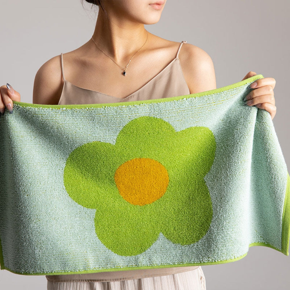 Floral Patterned Cotton Bath Towel