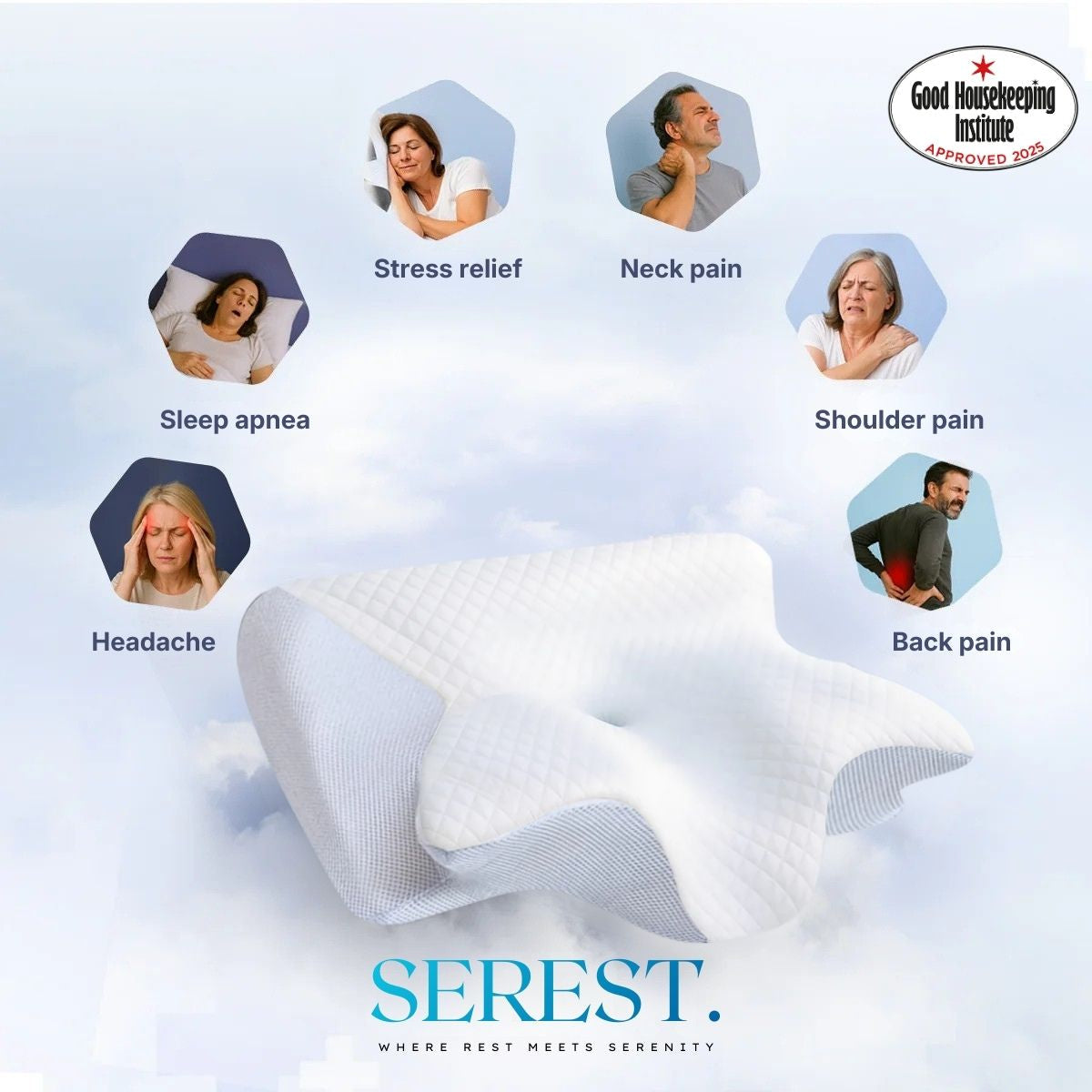 Memory Foam Contour Pillow for Neck Pain Relief – Orthopedic Design