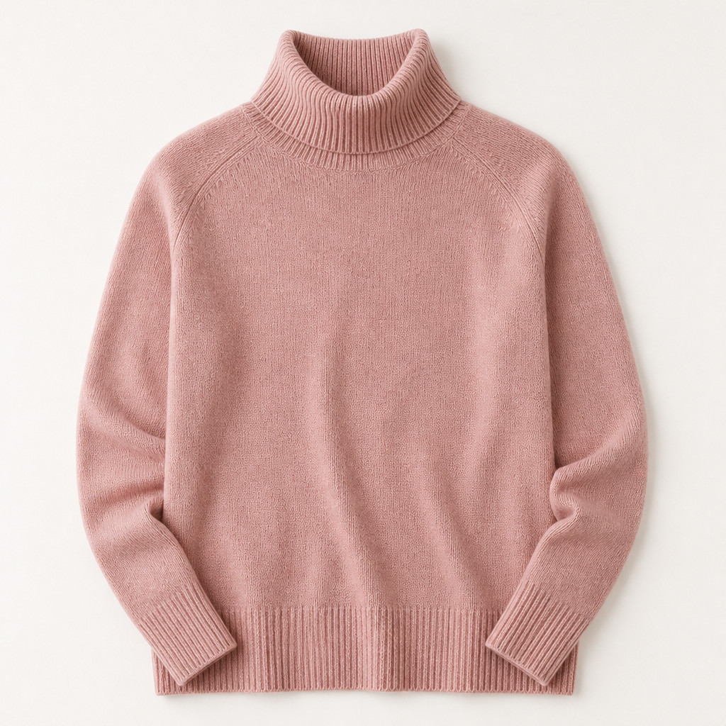 ArcticSilk™ – Comfortable Relaxed-Fit Turtleneck Sweater Featuring Ribbed Edges