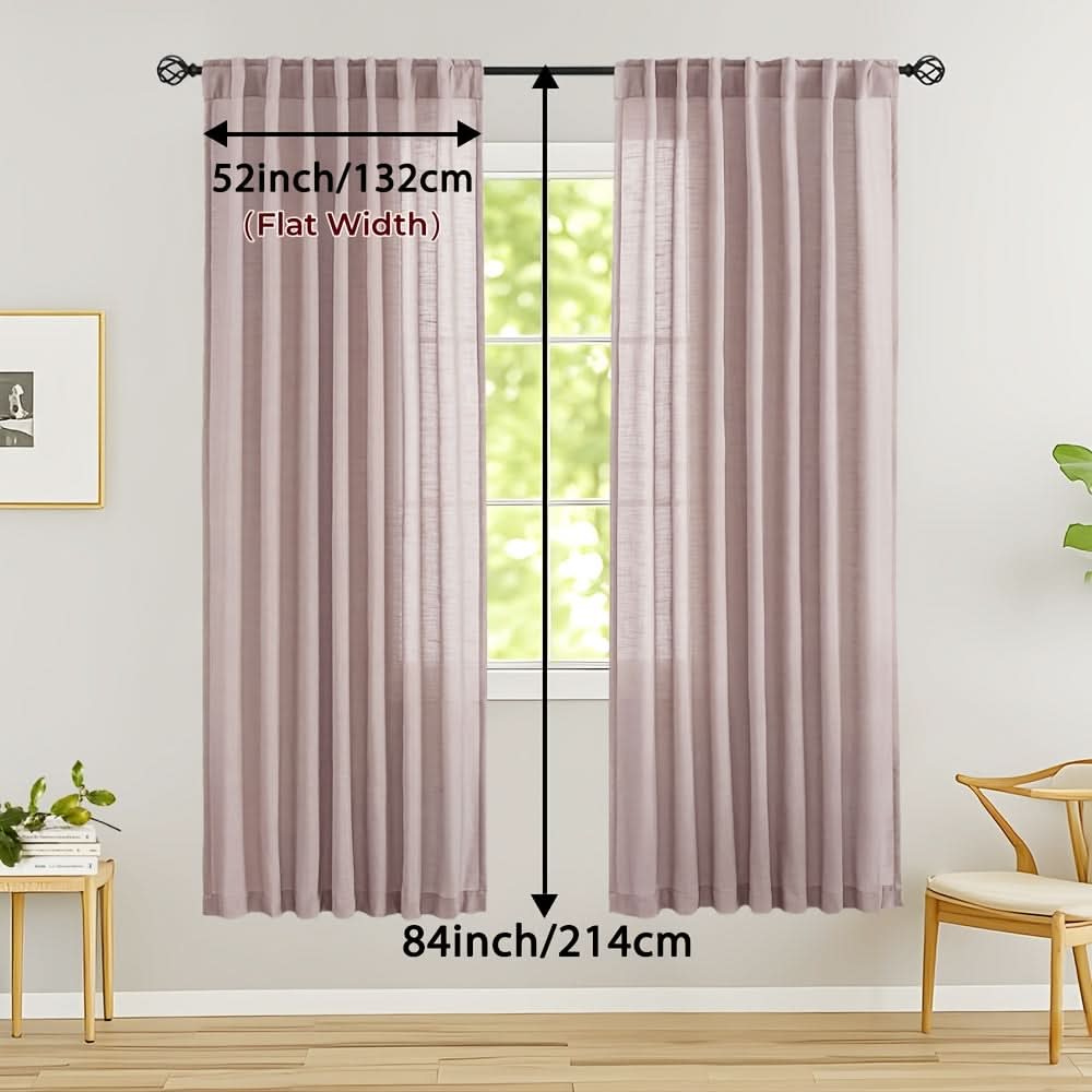 Flax Linen Sheer Curtains for Soft Light Filtering and Privacy