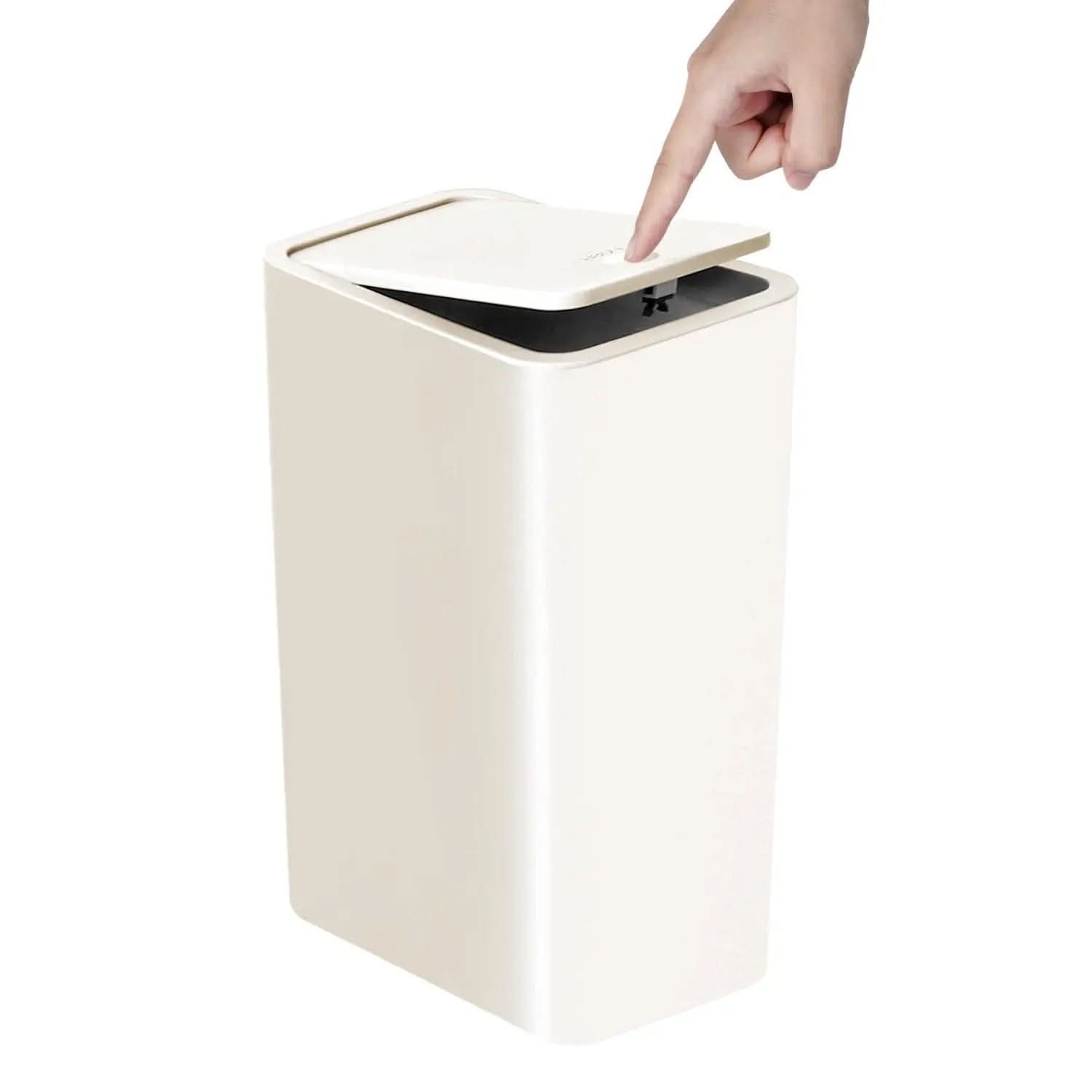 Slim 10L Trash Can with Press Top Lid