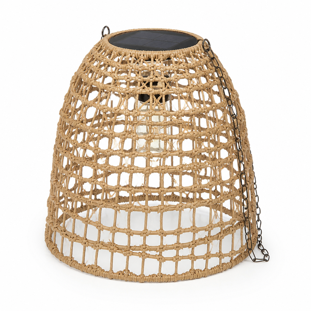 Solar Weatherproof Handwoven Rattan Lantern (Hanging Or Standing)