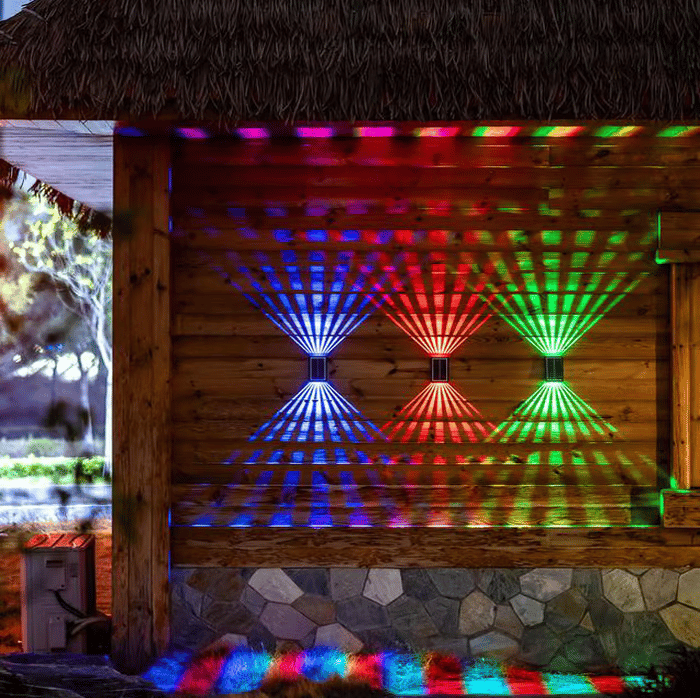 Dual-Beam Solar Wall Light
