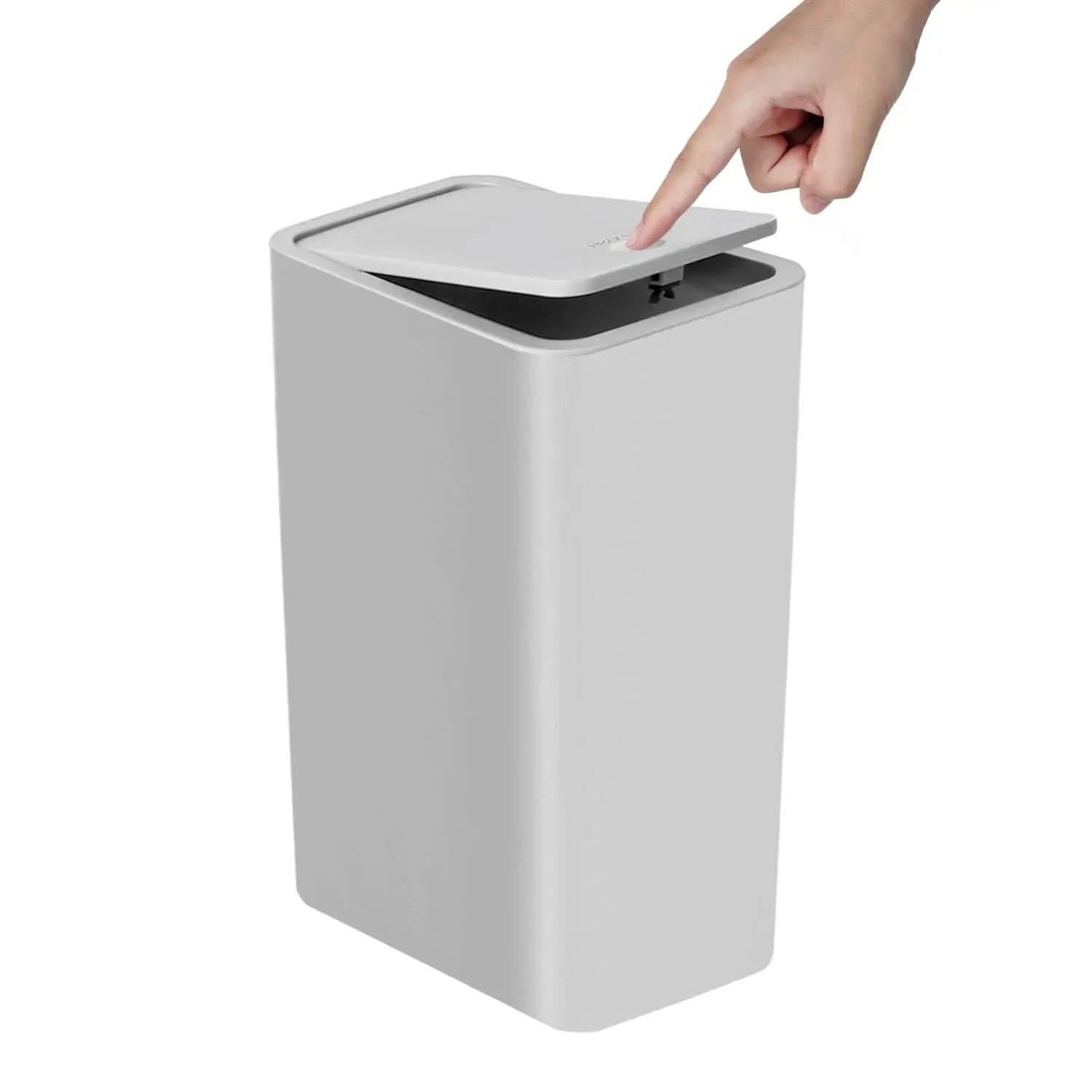 Slim 10L Trash Can with Press Top Lid