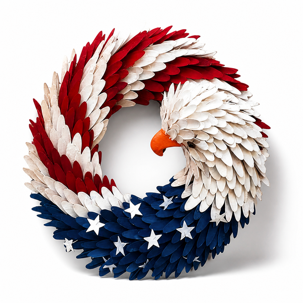 Handcrafted Weather-Resistant Boxwood Eagle Wreath