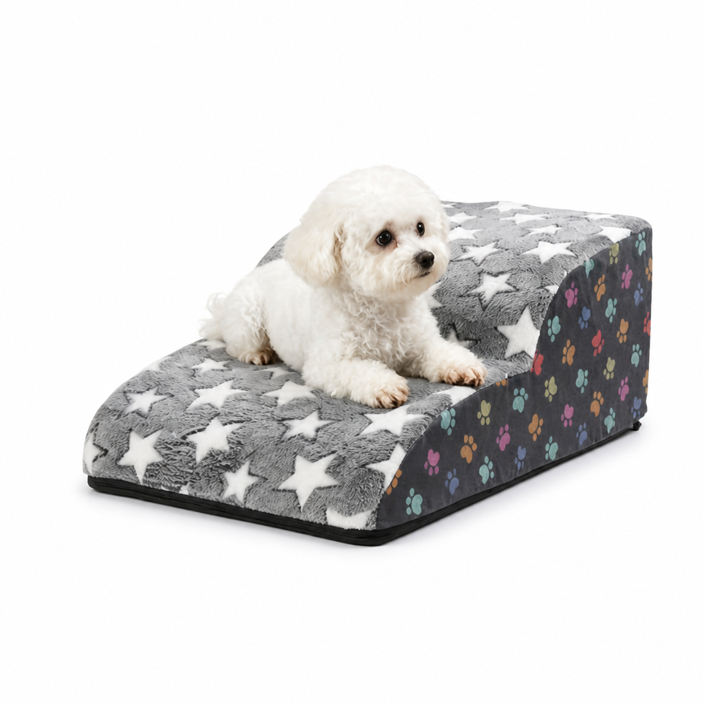 Plush Foam & Non-Slip Pet Stairs (Removable Washable Cover)