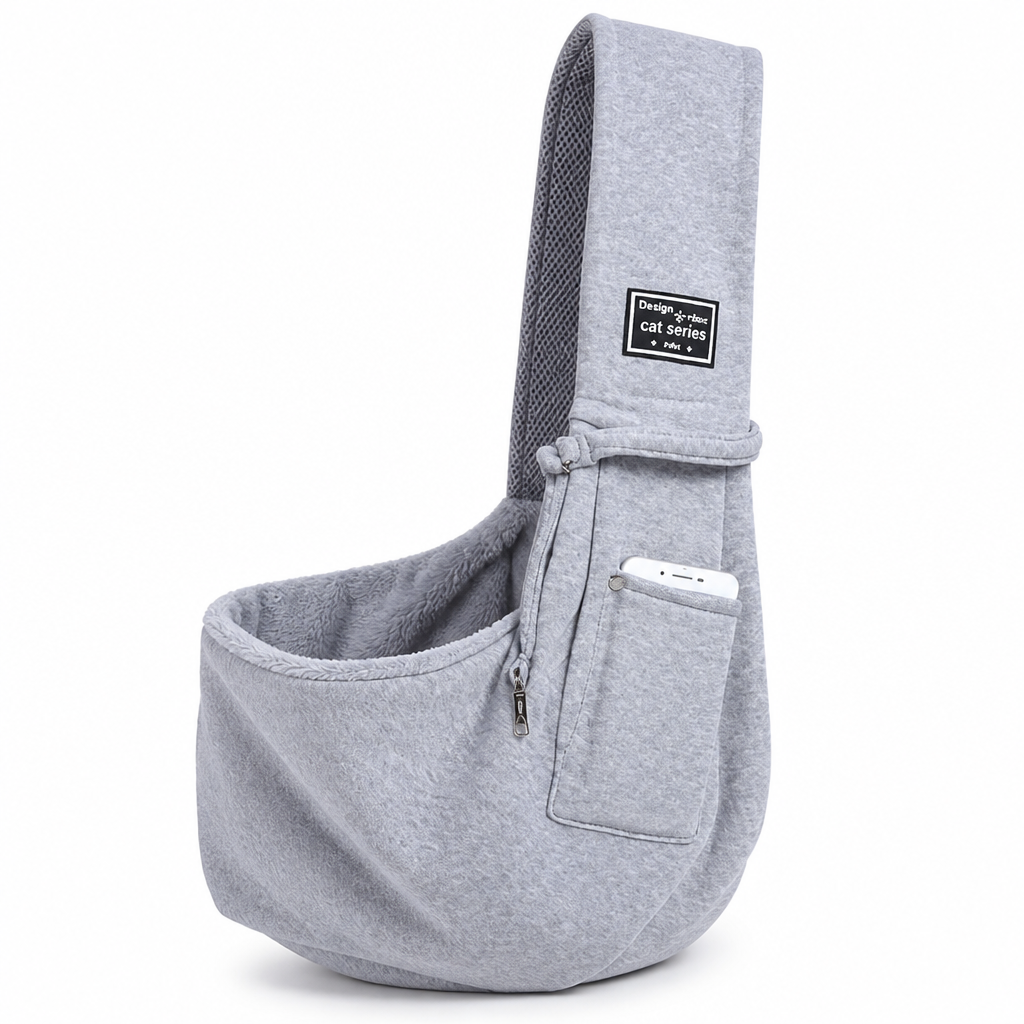 Breathable Mesh & Plush-Padded Pet Sling Carrier (Small Pets)