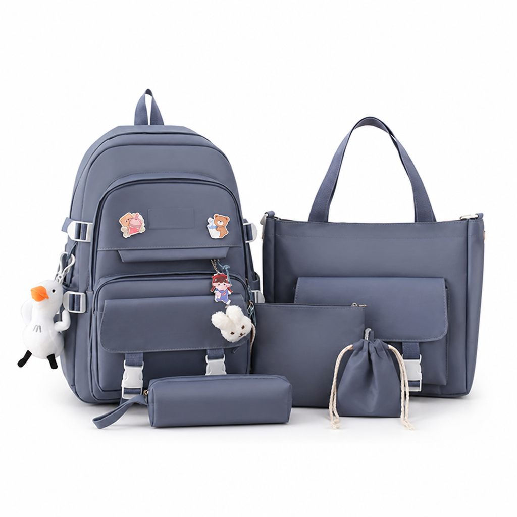 Large-Capacity Lightweight Teen Backpack Set (4-Piece)