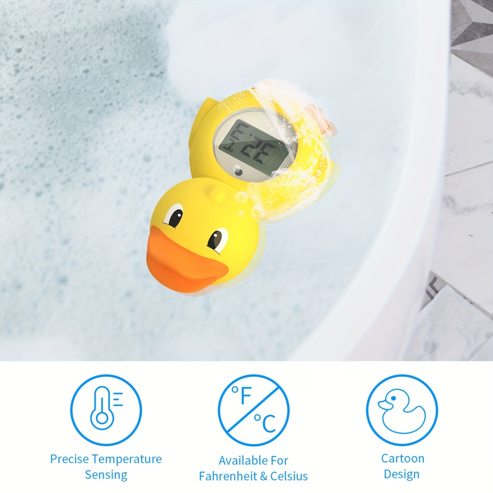 Waterproof Duck-Shaped Digital Bath Thermometer with LCD Screen