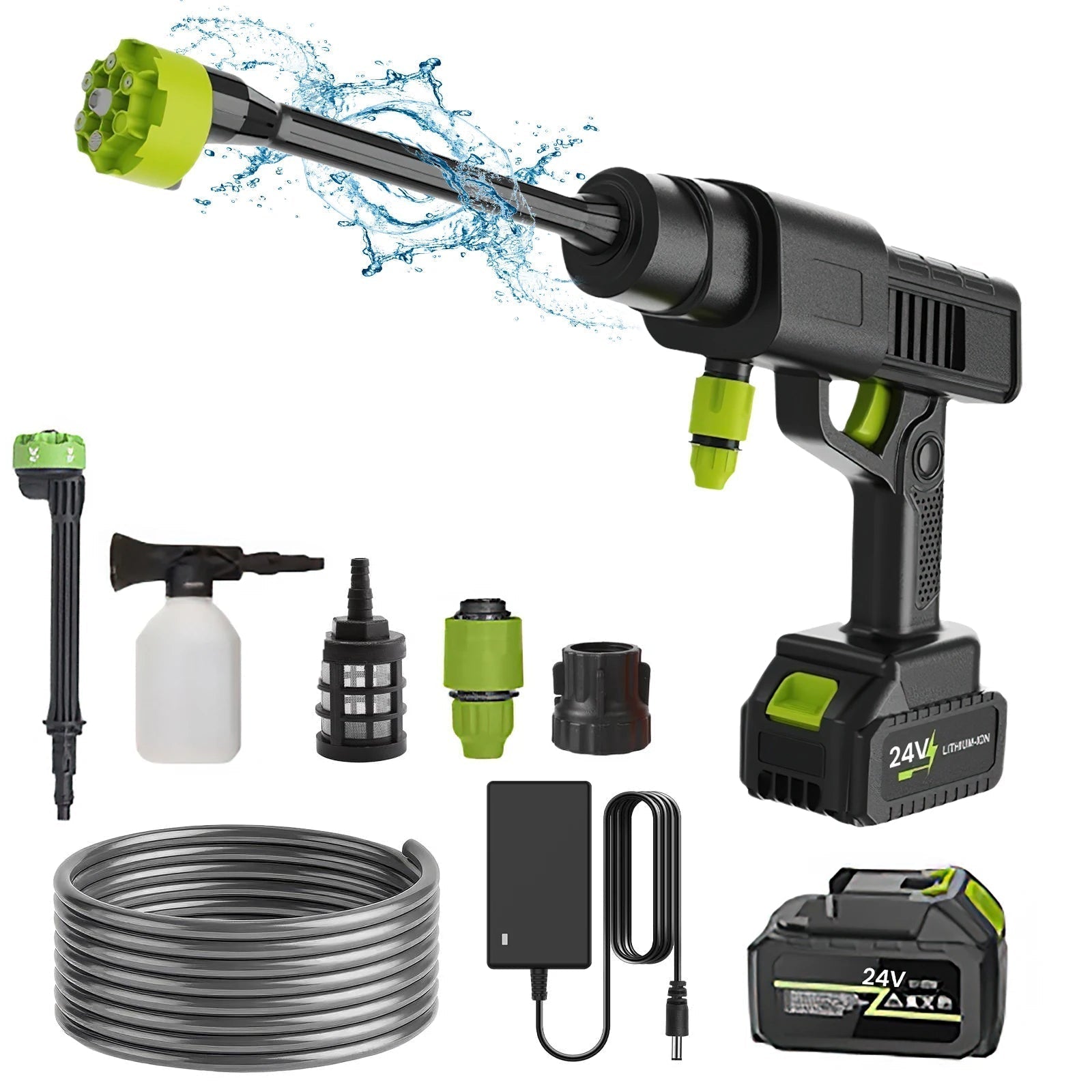 High-Pressure Cleaner with 24V Cordless Battery – Includes 5m Hose