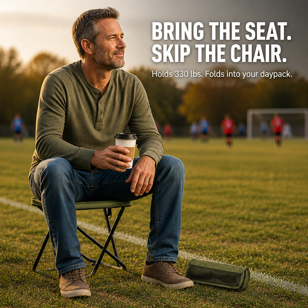 TerraSeat™ — Tote a 330 lb Seat That Collapses Into Your Daypack