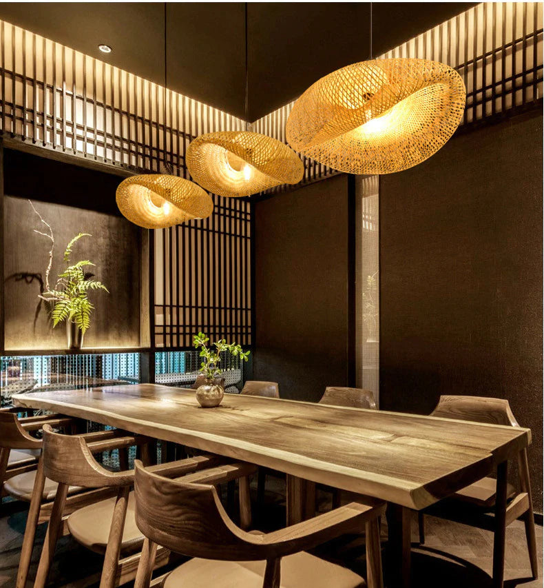 Handcrafted Bamboo Pendant Light – Warm Radiance Through Organic Weave