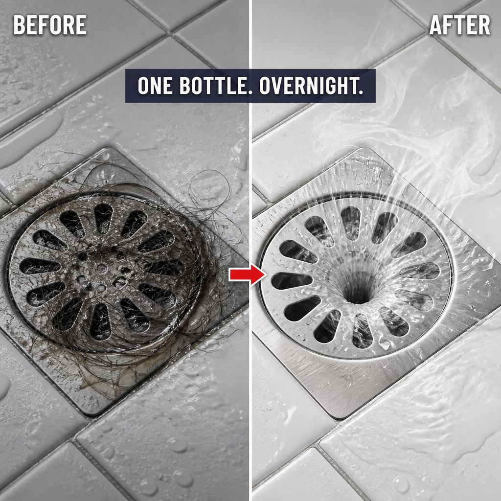 FlowForce™ — Dissolve Hair Blockages Overnight Without Plunging or Needing a Plumber