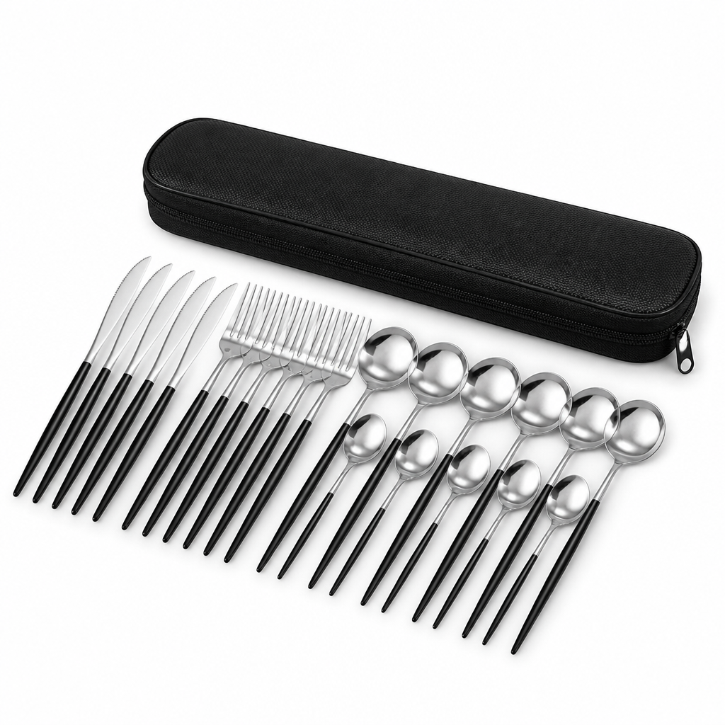 Durable Dishwasher-Safe Stainless Steel Cutlery Set (24-Piece)