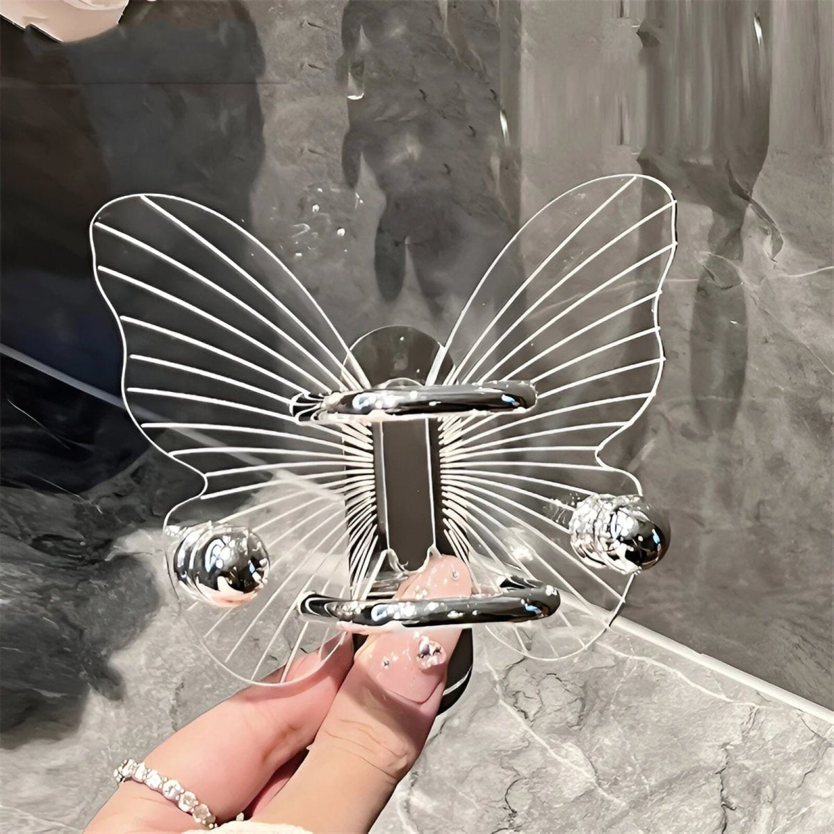 Elegant Butterfly Wall Hook with No-Drill Adhesive