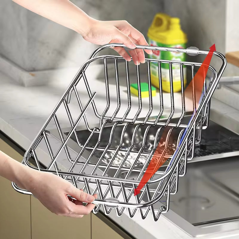 Expandable Stainless Steel Dish Rack – Versatile Kitchen Organizer