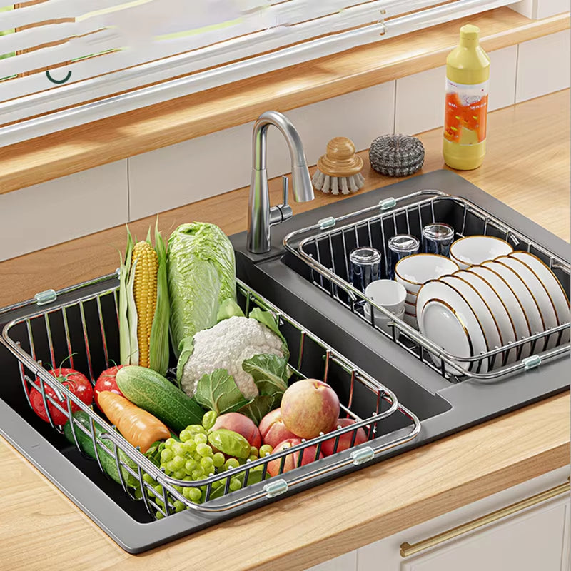 Expandable Stainless Steel Dish Rack – Versatile Kitchen Organizer