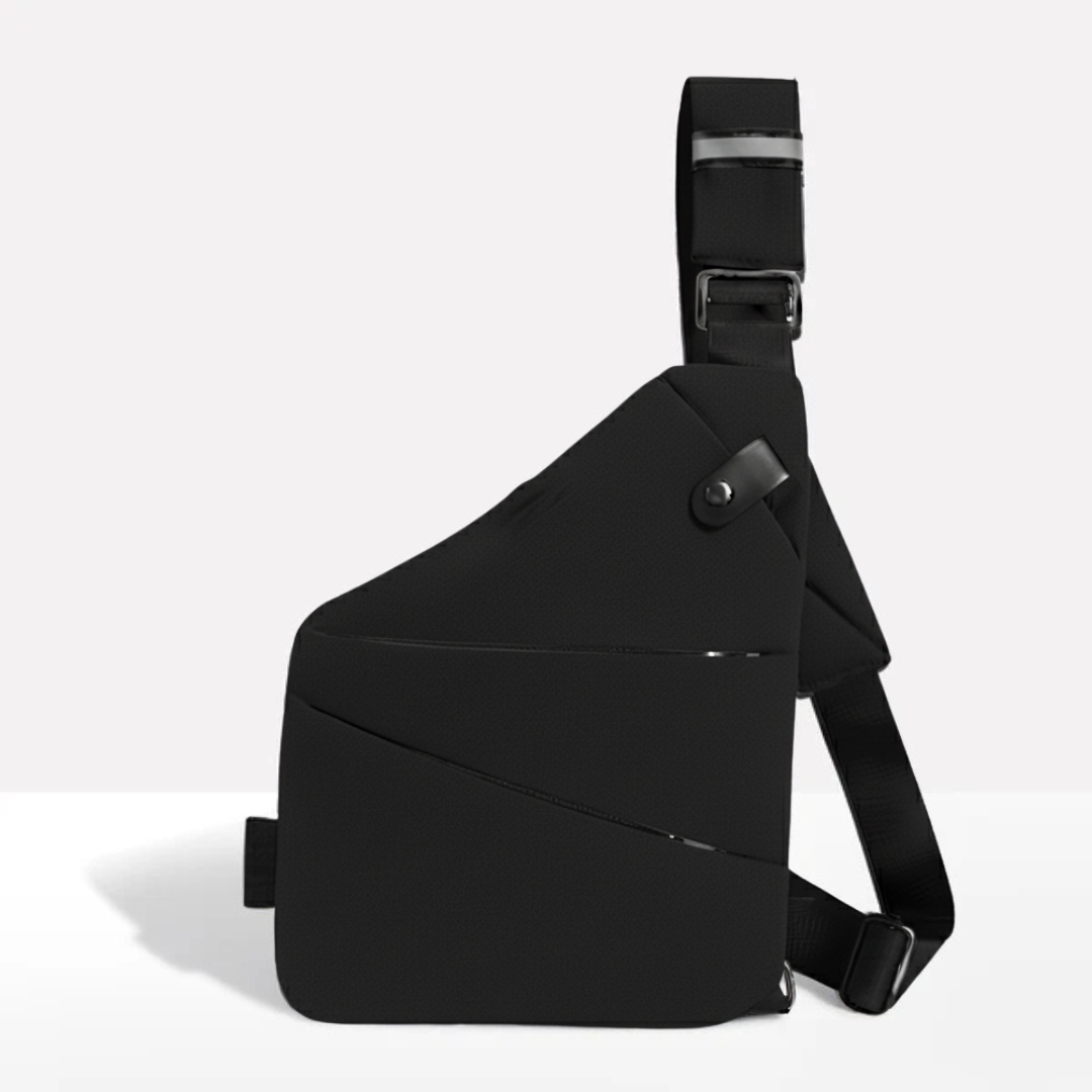 Chic Black Crossbody Bag with RFID Safety and Waterproof Design