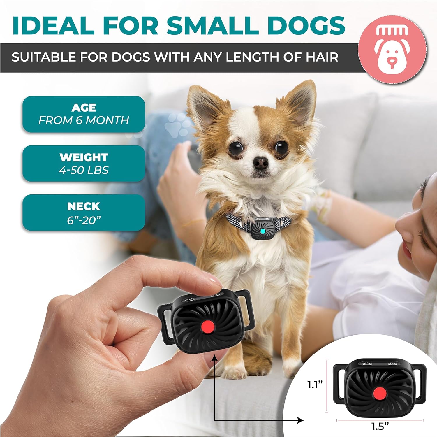 Smart Bark Control Collar with Sound and Vibration Detection