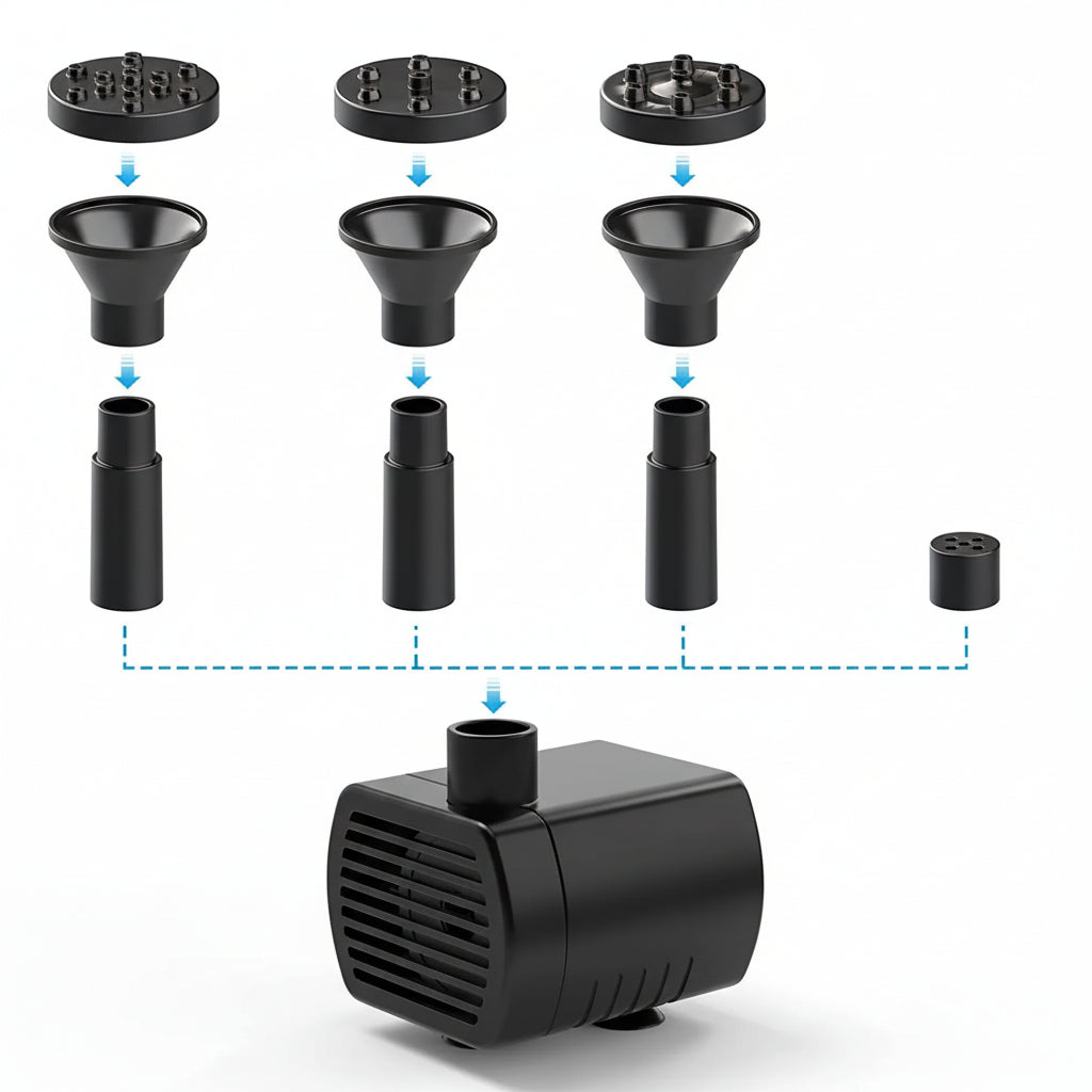 EcoFlow - 9W Solar Fountain Pump System with Custom Nozzles & Hose for Your Pond