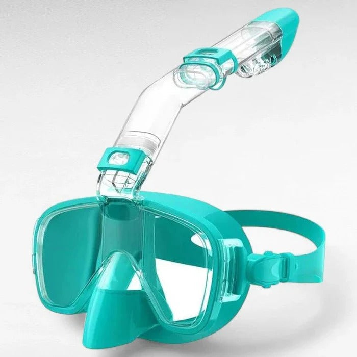 Full-Face Snorkel Mask with Dry Top - 180° Panoramic Anti-Fog Design
