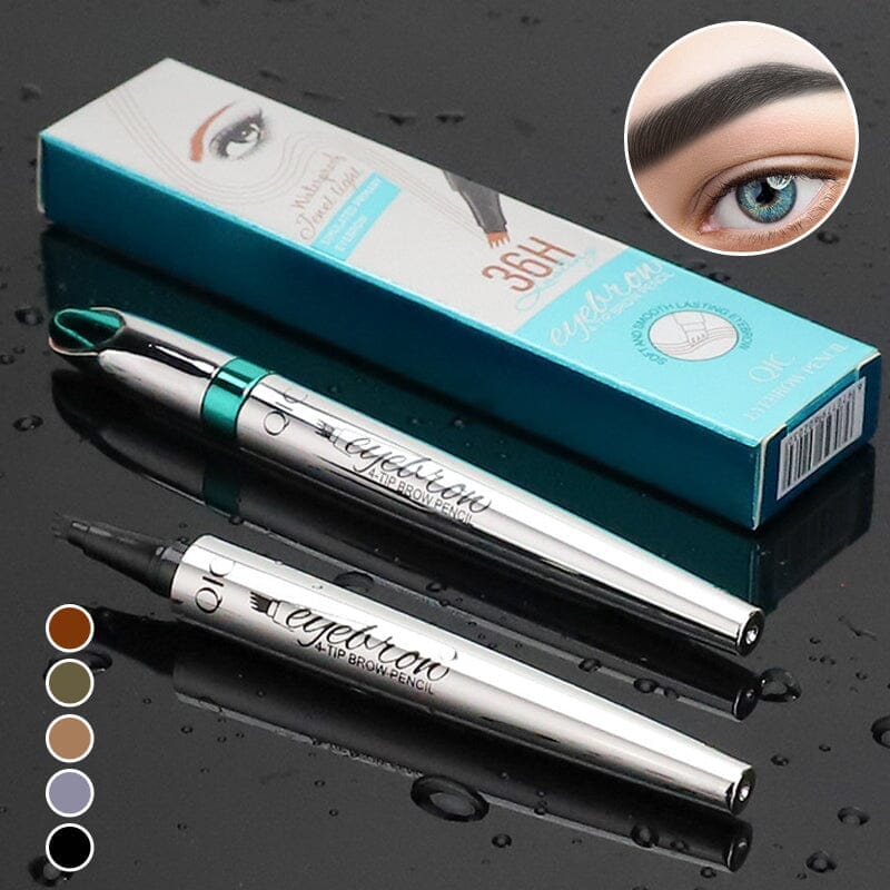 Waterproof 3D Eyebrow Pencil with 4 Fork Tips - Microblading Effect