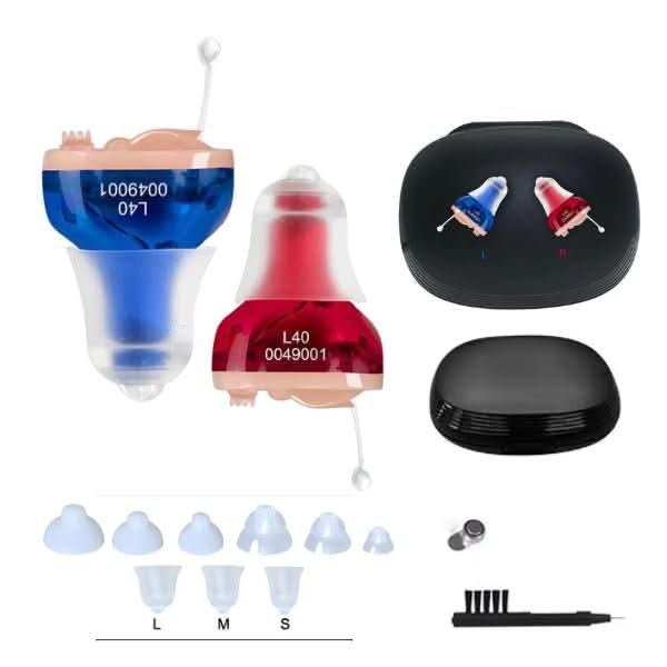 Invisible In-Ear Hearing Aids with Rechargeable Battery and Clear Sound