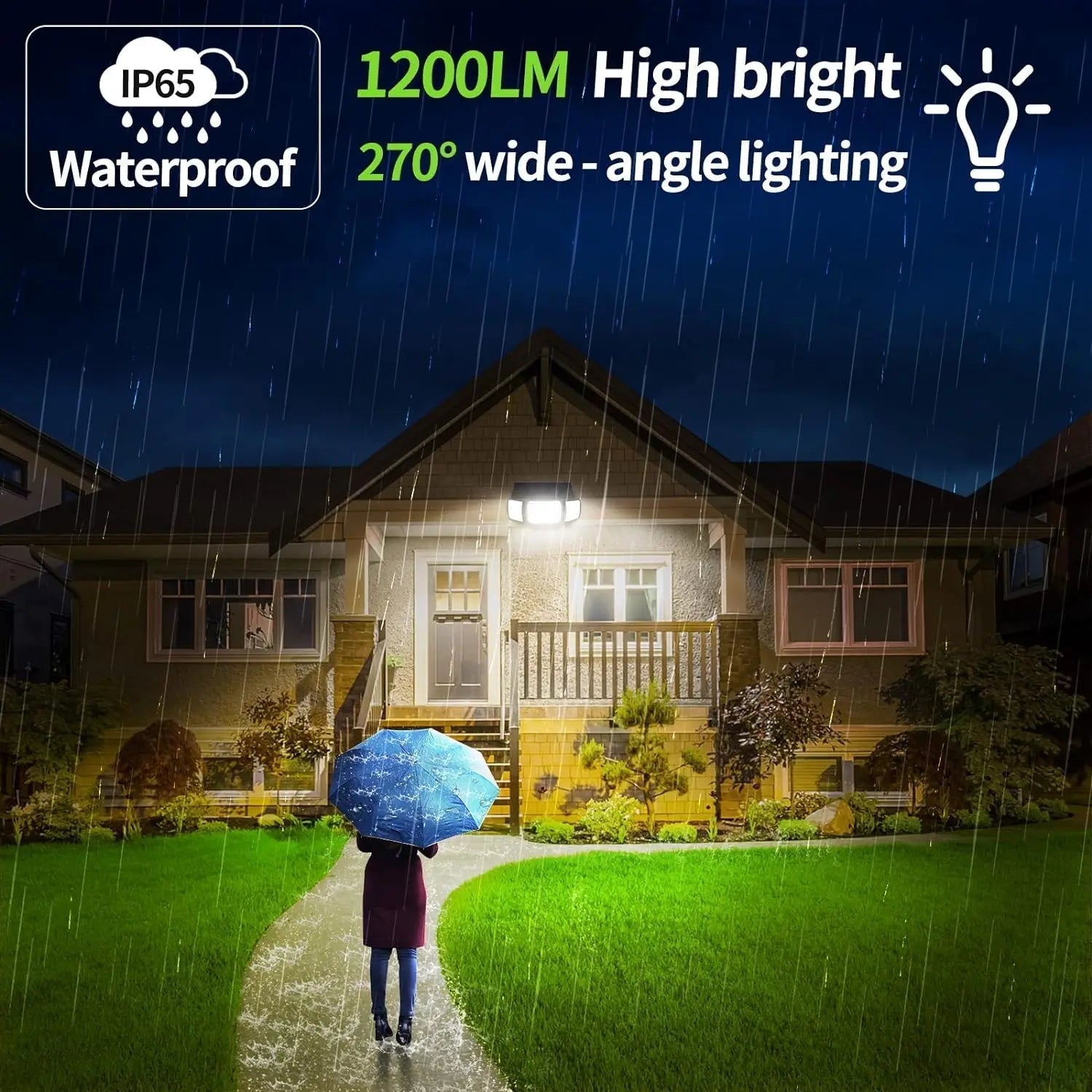 Outdoor Light with Three Heads | Multiple Operating Modes