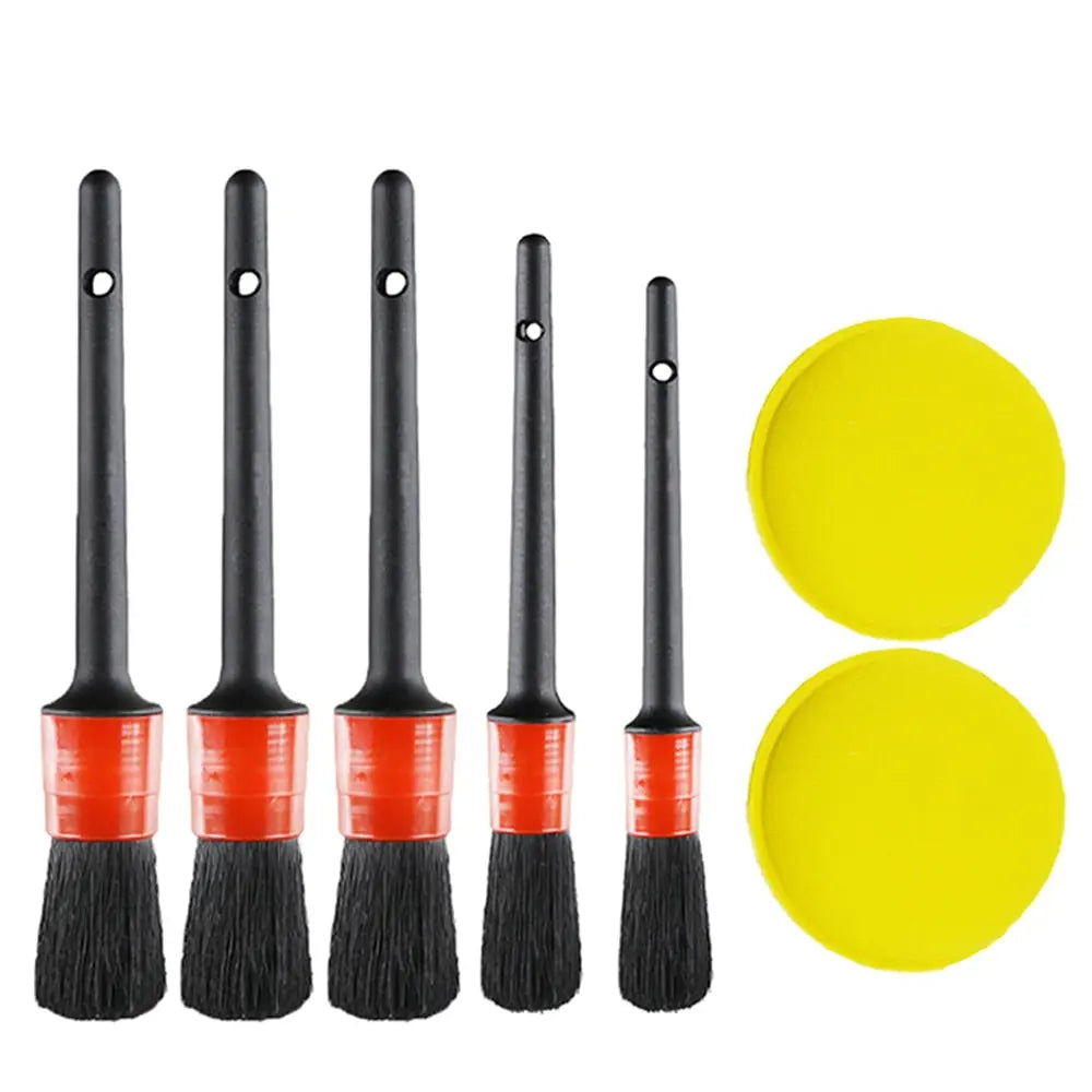 7-Piece Set of Car Cleaning Brushes – Gentle Bristles for All Angles