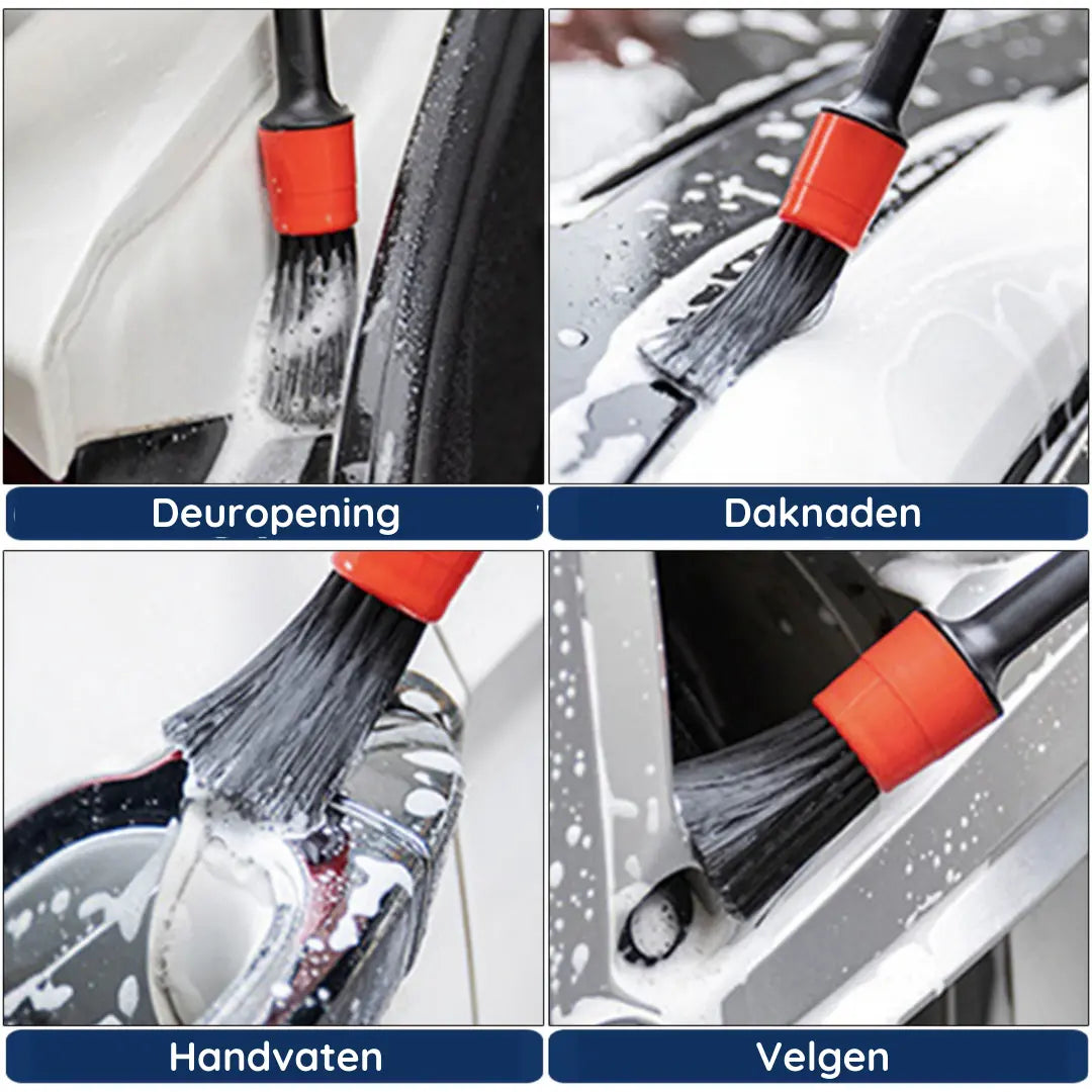 7-Piece Set of Car Cleaning Brushes – Gentle Bristles for All Angles