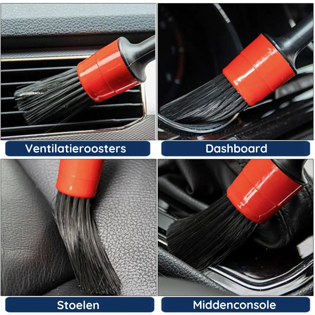 7-Piece Set of Car Cleaning Brushes – Gentle Bristles for All Angles